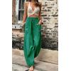 imageCHARTOU Casual Elastic Waist Harem Pants Women with Pockets Summer Barrel Pants Palazzo Sweatpants Lightweight SlacksGreen