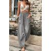 imageCHARTOU Casual Elastic Waist Harem Pants Women with Pockets Summer Barrel Pants Palazzo Sweatpants Lightweight SlacksGrey