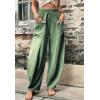 imageCHARTOU Casual Elastic Waist Harem Pants Women with Pockets Summer Barrel Pants Palazzo Sweatpants Lightweight SlacksLight Green