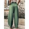 imageCHARTOU Casual Elastic Waist Harem Pants Women with Pockets Summer Barrel Pants Palazzo Sweatpants Lightweight SlacksLight Green