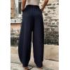 imageCHARTOU Casual Elastic Waist Harem Pants Women with Pockets Summer Barrel Pants Palazzo Sweatpants Lightweight SlacksNavy
