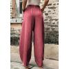 imageCHARTOU Casual Elastic Waist Harem Pants Women with Pockets Summer Barrel Pants Palazzo Sweatpants Lightweight SlacksRed