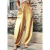 imageCHARTOU Casual Elastic Waist Harem Pants Women with Pockets Summer Barrel Pants Palazzo Sweatpants Lightweight SlacksYellow