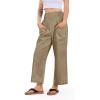 imageCHARTOU Denim Harem Pants for Women Loose Fit Wide Leg Cropped Barrel JeansKhaki