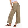 imageCHARTOU Denim Harem Pants for Women Loose Fit Wide Leg Cropped Barrel JeansKhaki