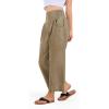 imageCHARTOU Denim Harem Pants for Women Loose Fit Wide Leg Cropped Barrel JeansKhaki