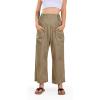 imageCHARTOU Denim Harem Pants for Women Loose Fit Wide Leg Cropped Barrel JeansKhaki