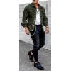 imageCHARTOU Mens Denim Jacket Casual Regular Fit Button Down Long Sleeve Jean Trucker JacketArmy Green