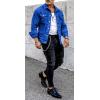 imageCHARTOU Mens Denim Jacket Casual Regular Fit Button Down Long Sleeve Jean Trucker JacketBlue