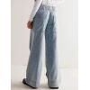 imageCHARTOU Women Boyfriend Wide Leg Denim Pants Back Smocked High Waist Jean Y2K Trendy Long Pants with PocketsLight Blue