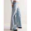 imageCHARTOU Women Boyfriend Wide Leg Denim Pants Back Smocked High Waist Jean Y2K Trendy Long Pants with PocketsLight Blue