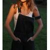 imageCHARTOU Women Casual Denim Bib Overalls Baggy Barrel Jeans Y2k Wide Leg Denim Jumpsuit Mid Rise Boyfriend Harem PantsBlack