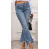 imageCHARTOU Women Cute Stretch Denim Jeans Ripped Distressed Frayed Hem Denim Pants Tassel Fringe Cropped JeansBlue