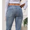 imageCHARTOU Women Cute Stretch Denim Jeans Ripped Distressed Frayed Hem Denim Pants Tassel Fringe Cropped JeansBlue