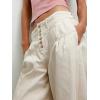 imageCHARTOU Women Flare Wide Leg Jeans Baggy Cropped Mid Rise Jeans Pleated Ruffle Denim Pants with PocketsBeige