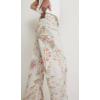 imageCHARTOU Women Floral Denim Wide Leg Pants High Waist Floor Length Baggy Barrel JeansWhite