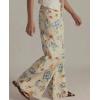 imageCHARTOU Women Floral Denim Wide Leg Pants High Waist Floor Length Baggy Barrel JeansYellow