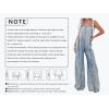 imageCHARTOU Women Loose Fit Denim Jumpsuit Adjustable Straps Wide Leg Long Pants Frayed Jean OverallsTan