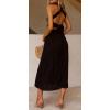 imageCHARTOU Women Sexy Spaghetti Strap Cut Out Smocked Dress Party Backless Flowy Midi Dress with PocketBlack