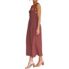 imageCHARTOU Women Sexy Spaghetti Strap Cut Out Smocked Dress Party Backless Flowy Midi Dress with PocketBrown