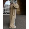 imageCHARTOU Women Side Stripes Patchwork Wide Leg Denim Pants High Rise Straight Jeans with PocketsLight Blue