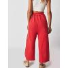 imageCHARTOU Womens Baggy Barrel Pant Wide Leg Horseshoe Ankle Jeans Mid Rise Harem Y2K Denim Pants with PocketsRed