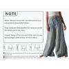 imageCHARTOU Womens Baggy Wide Leg Denim Pants Drawstring Midi Waisted Flare Jeans Ruffle Pleated Button JeansBlack