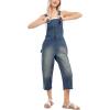 imageCHARTOU Womens Casual Loose Fit Jean Jumpsuit Overalls Crop Harem Denim PantsBlue