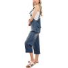 imageCHARTOU Womens Casual Loose Fit Jean Jumpsuit Overalls Crop Harem Denim PantsBlue