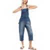 imageCHARTOU Womens Casual Loose Fit Jean Jumpsuit Overalls Crop Harem Denim PantsDark Blue