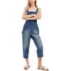 imageCHARTOU Womens Casual Loose Fit Jean Jumpsuit Overalls Crop Harem Denim PantsDark Blue