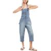imageCHARTOU Womens Casual Loose Fit Jean Jumpsuit Overalls Crop Harem Denim PantsLight Blue