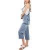 imageCHARTOU Womens Casual Loose Fit Jean Jumpsuit Overalls Crop Harem Denim PantsLight Blue