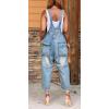 imageCHARTOU Womens Casual Loose Fit Jean Jumpsuit Overalls Crop Harem Denim PantsLight Blue