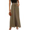imageCHARTOU Womens Comfy Drawstring High Waist Wide Leg Casual Palazzo Culottes PantsGreen