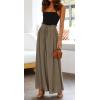 imageCHARTOU Womens Comfy Drawstring High Waist Wide Leg Casual Palazzo Culottes PantsGreen