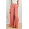imageCHARTOU Womens Comfy Drawstring High Waist Wide Leg Casual Palazzo Culottes PantsTangerine