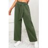 imageCHARTOU Womens Elastic SelfTie Waist WideLeg Lightweight Palazzo Beach PantsGreen