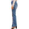 imageCHARTOU Womens Mid Rise Floral Embroidered Flare Jeans Bell Bottom Denim PantsLight Blue
