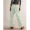 imageCHARTOU Womens Striped Barrel Jeans Baggy Mid Waist Drawstring Jeans Denim Patchwork Cropped Wide Leg PantsGreen