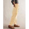 imageCHARTOU Womens Striped Barrel Jeans Baggy Mid Waist Drawstring Jeans Denim Patchwork Cropped Wide Leg PantsYellow