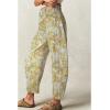 imageCHARTOU Womens Wide Leg Cropped Jeans Pants Baggy High Rise Denim Pants Y2k Graffiti Barrel JeansFloral