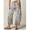imageCHARTOU Womens Wide Leg Cropped Jeans Pants Baggy High Rise Denim Pants Y2k Graffiti Barrel JeansGraffiti