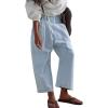 imageCHARTOU Denim Harem Pants for Women Loose Fit Wide Leg Cropped Barrel JeansLight Blue