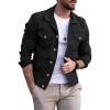 imageCHARTOU Mens Denim Jacket Casual Regular Fit Button Down Long Sleeve Jean Trucker JacketBlack