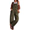 imageCHARTOU Women Casual Denim Bib Overalls Baggy Barrel Jeans Y2k Wide Leg Denim Jumpsuit Mid Rise Boyfriend Harem PantsLeopard Green