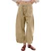 imageCHARTOU Womens Baggy Barrel Pant Wide Leg Horseshoe Ankle Jeans Mid Rise Harem Y2K Denim Pants with PocketsKhaki