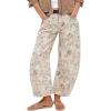 imageCHARTOU Womens Wide Leg Cropped Jeans Pants Baggy High Rise Denim Pants Y2k Graffiti Barrel JeansCat Print
