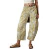 imageCHARTOU Womens Wide Leg Cropped Jeans Pants Baggy High Rise Denim Pants Y2k Graffiti Barrel JeansFloral