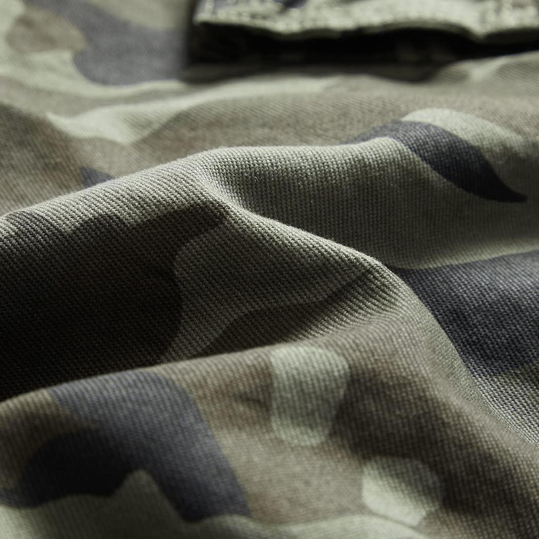 imageCHARTOU Mens Regular Fit Twill Cargo Shorts Outdoor Work Camo MultiPocket ShortsCamo Green